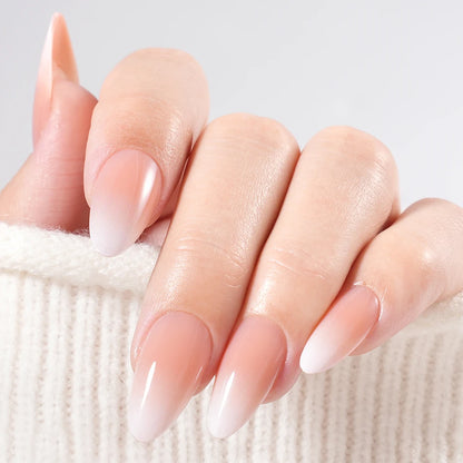 Factory Wholesale OEM ODM 30pcs Nude Gradient Nails Press on Short Medium Square Almond Ombre Pink Press on Nails Art