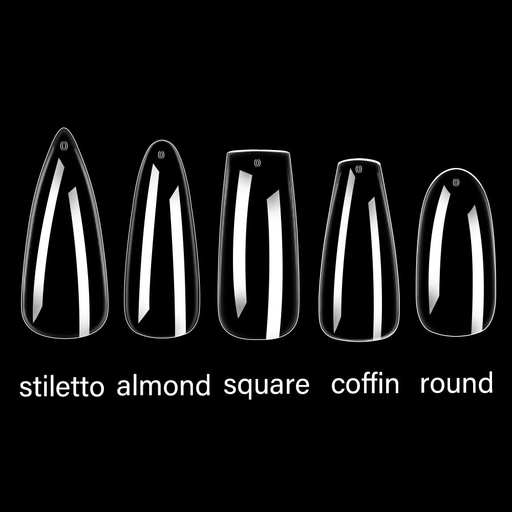 New Soft Gel X 600 Pcs 15sizes Nails No C Curve Full Cover Acrylic Nail Tips  Wholesale Almond Square Coffin Suppliers Nail Tips