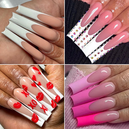 Wholesale Custom Logo XXXL False Square Nail Tips Thin Full Cover Extra Long 3XL Straight Square Nail Art Tips Salon