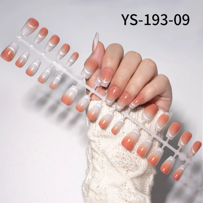 Wholesale New 30Pcs Glitter Luxury Handmade Crescent Cat Eye Nail Tips French Soft Gel Nail Art Kits False Press on Nails Set