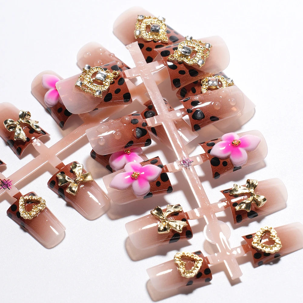 New Nail Supplier 30PCS Duck Feet Shape Nails 3D Luxury Finger Artificial French Design Acrylic Duck Press on Nails